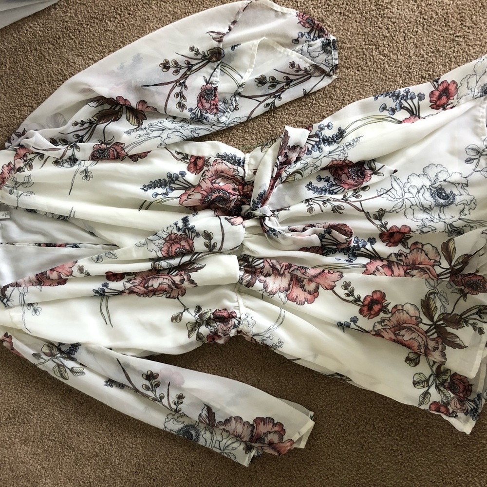 Charlotte Russe floral tie romper